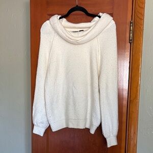 Cozy White Cowl Neck Sweater